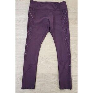 Lululemon Burgandy Scallop Leggings Womens Size 8 Stretch Comfort Pants EUC